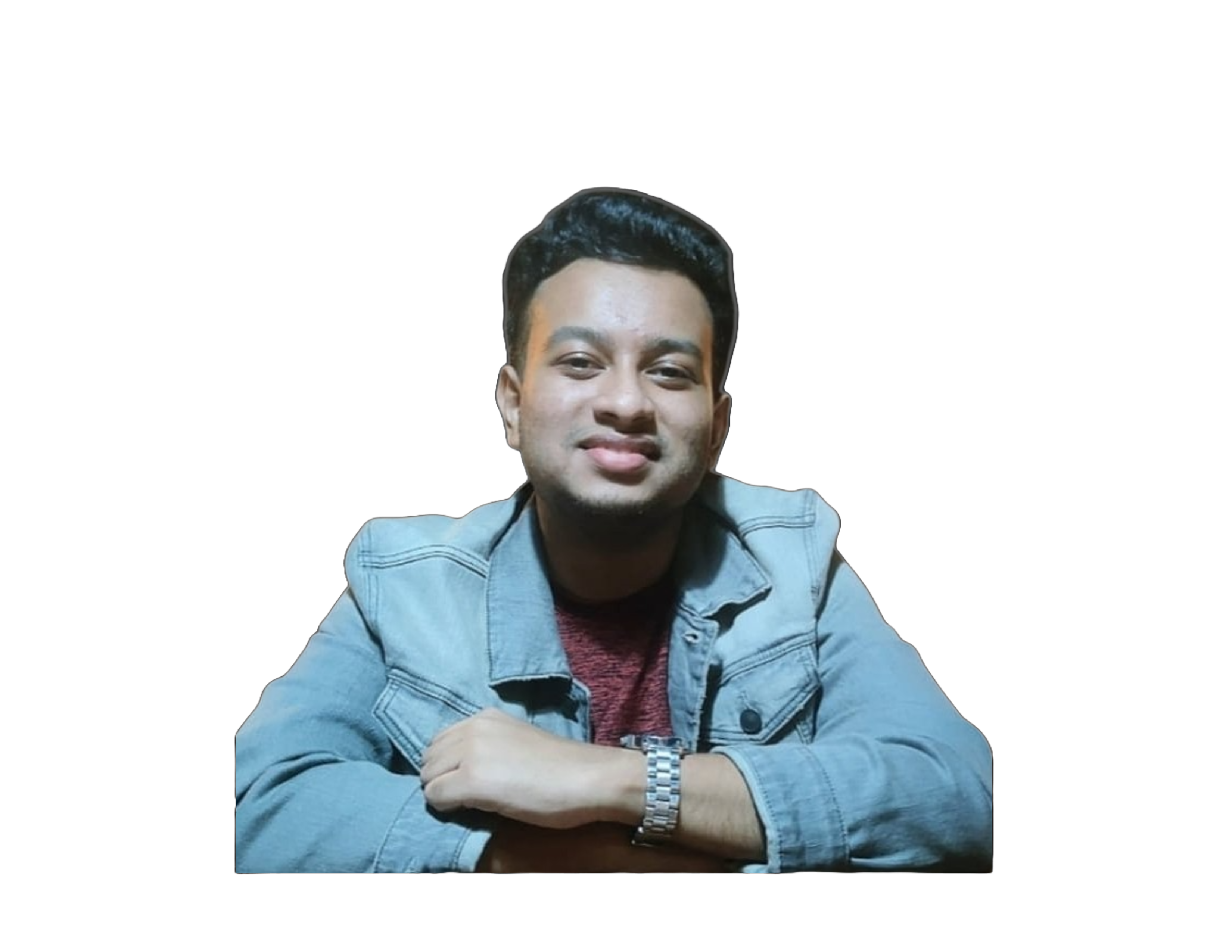 A man in a grey jacket with a happy expression